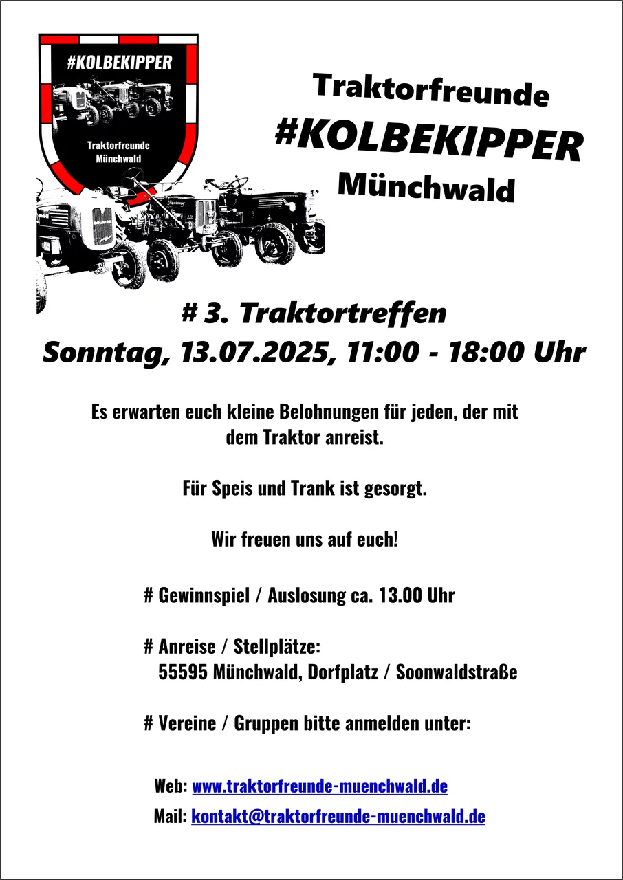 Traktorfreunde Münchwald Treffen 2025 Flyer